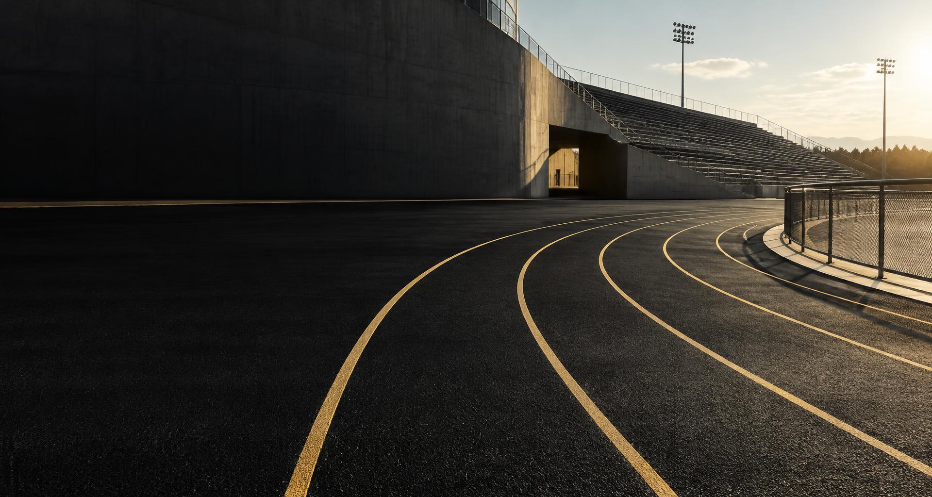 Sweeping lanes of an athletics track